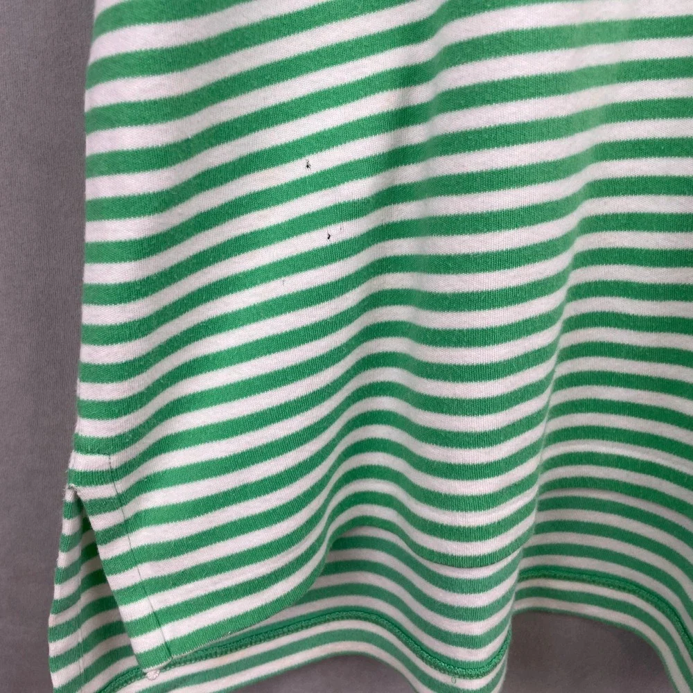 VTG 90s Polo Ralph Lauren L Green White Striped Short Sleeve Cotton‎ Polo Shirt